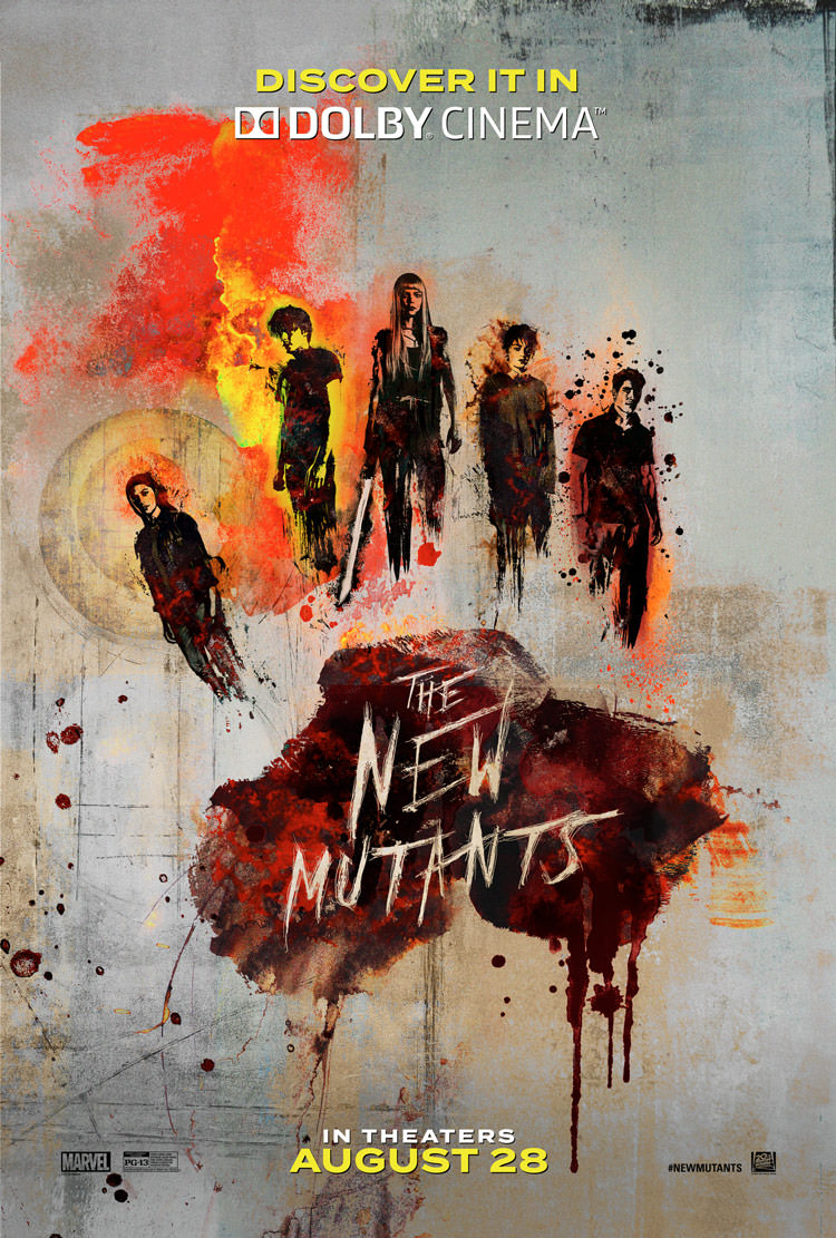 پوستر آتشین فیلم The New Mutants با رد بزرگ خون جلوی نوجوانان