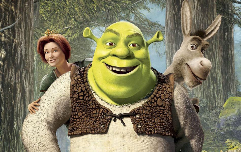 شرک به‌همراه پرنسس فیونا و الاغ دوست‌داشتنی مجموعه سینمایی Shrek