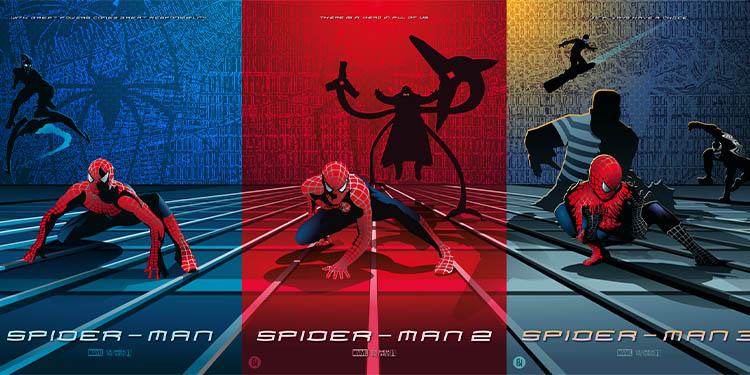 کاور‌های مختلف سه‌گانه spider-man به‌کارگردانی سم ریمی