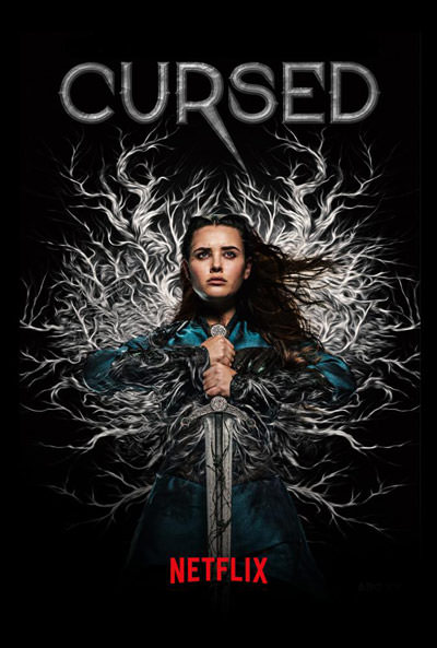 پوستر سریال Cursed شبکه نتفلیکس با حضور کاترین لانگفورد و شمشیر معروف فانتزی