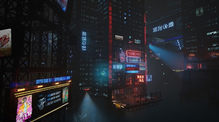 محیط شهری دنیای بازی Ghostrunner