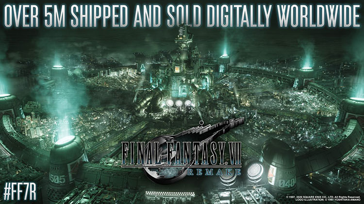 پیام تبریک اسکوئر انیکس در راستای فروش پنج میلیون نسخه‌های Final Fantasy VII Remake