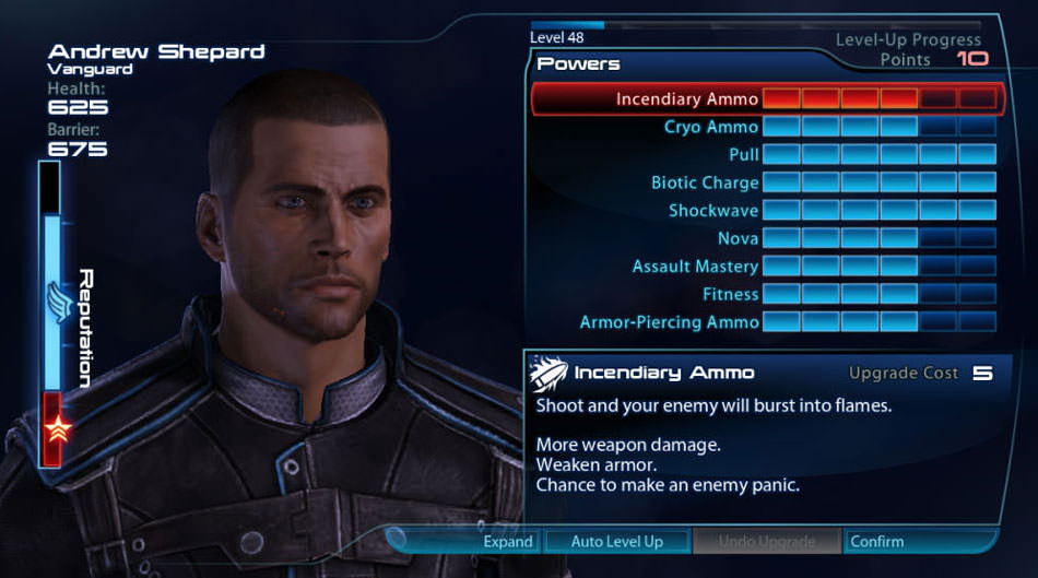 سیستم لول آپ در بازی نقش آفرینی Mass Effect 3