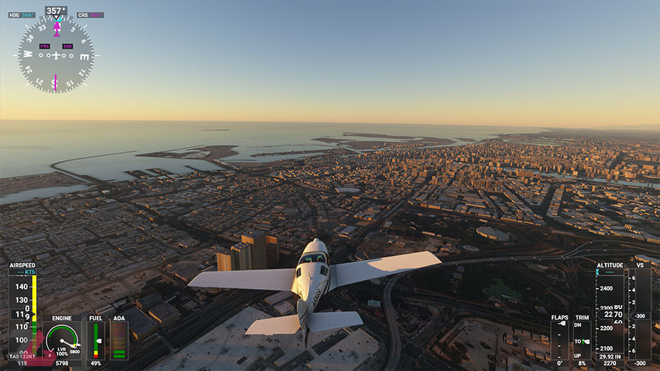 پرواز در هوای آفتابی در بازی Microsoft Flight Simulator