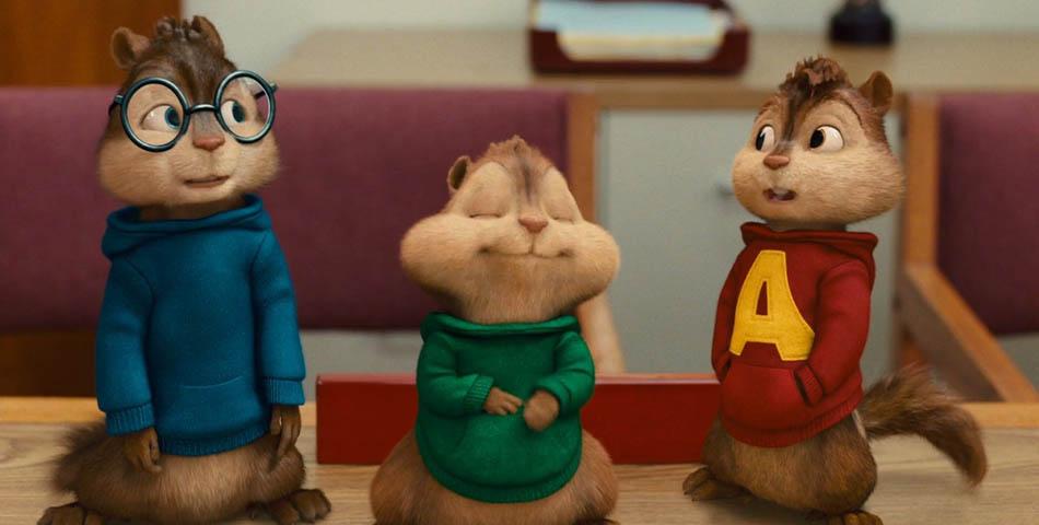 شخصیت‌های آلوین، تئودور و سیمون در فیلم لایواکشن Alvin and the Chipmunks 2007