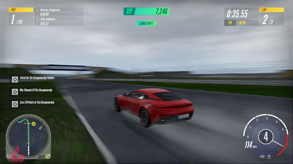 ماشین قرمز رنگ در حال ثبت رکورد در بازی Project CARS 3