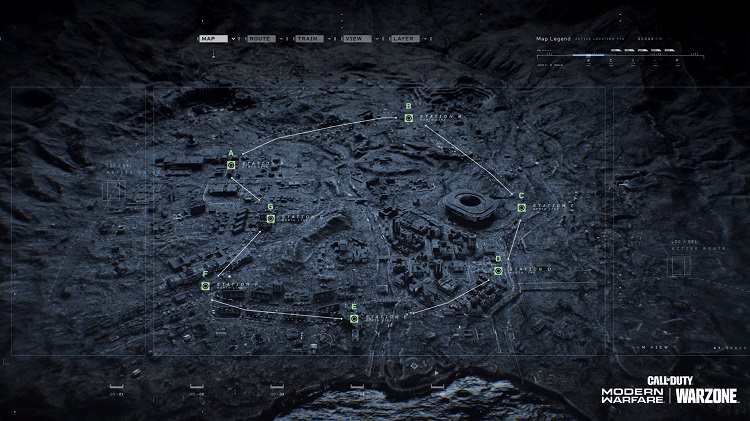 نمایی از مسیر حرکت مترو در بازی Call of Duty: Warzone