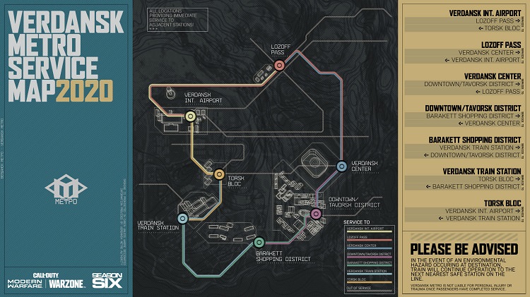 نقشه متروی بازی Call of Duty: Warzone