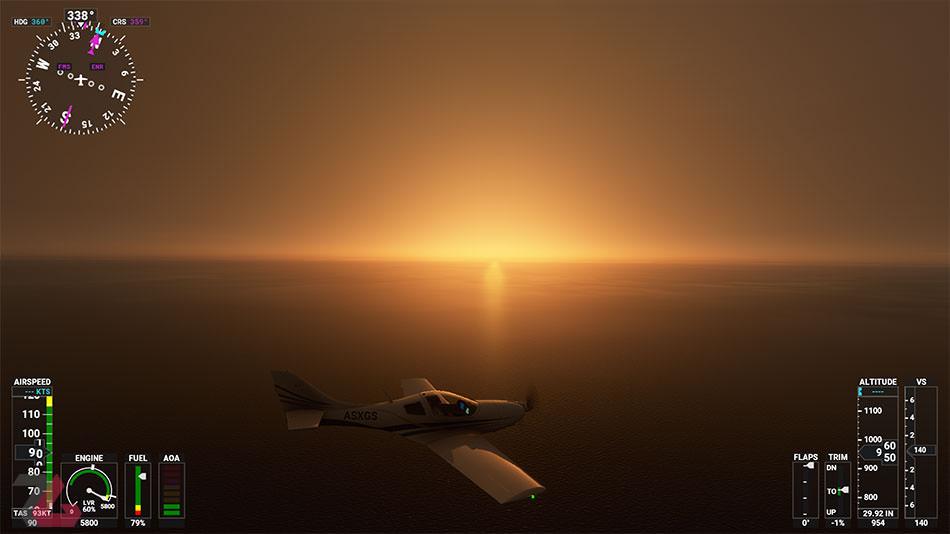 طلوع آفتاب در بازی  Microsoft Flight Simulator