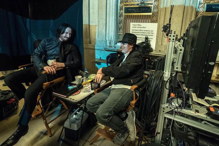 کیانو ریوز و چاد استاهلسکی در مراحل تولید فیلم جان ویک