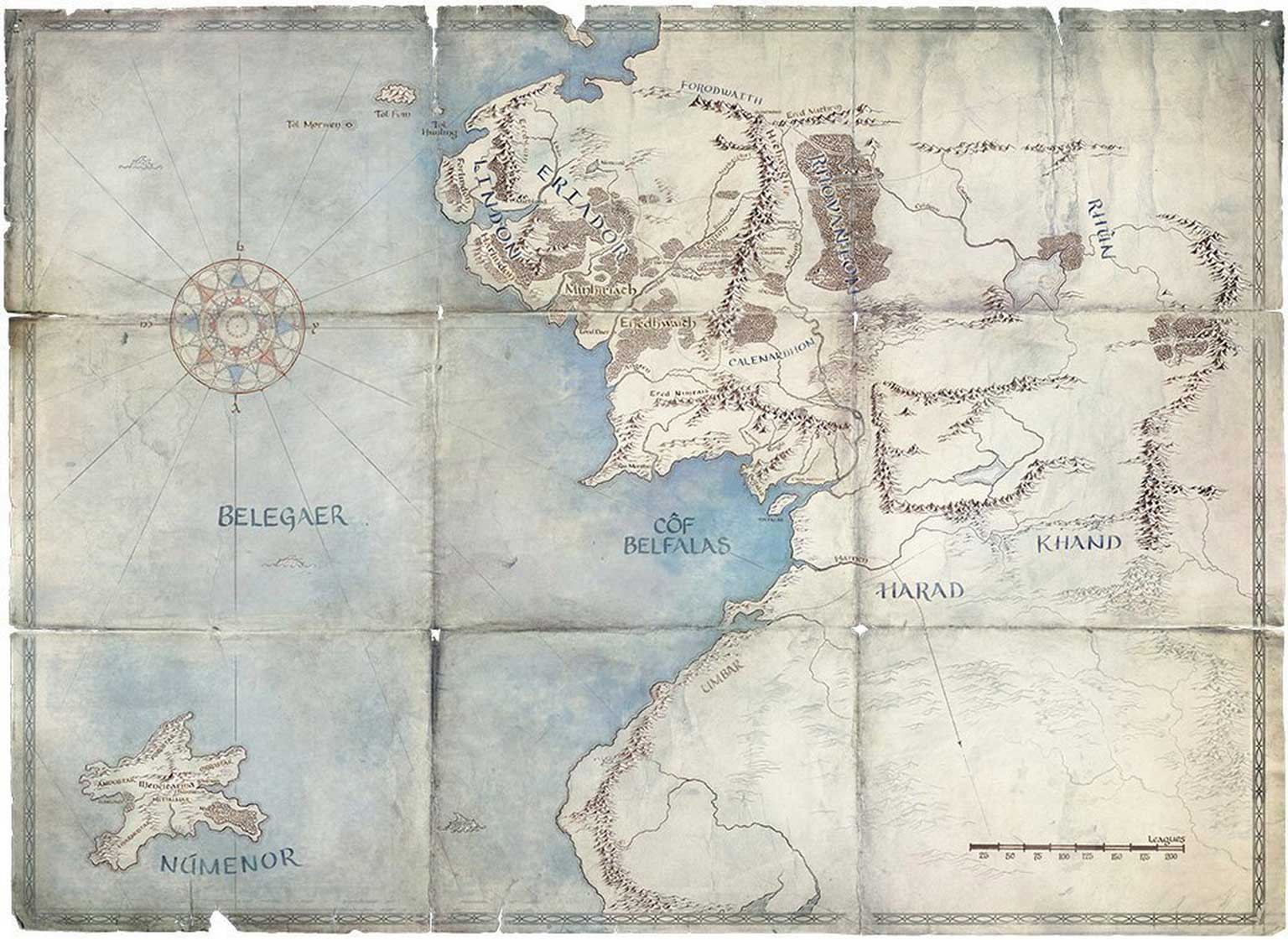 نقشه جهان ارباب حلقه ها در زمان وقوع داستان سریال جدید شبکه آمازون پرایم با محوریت اقتباس از آثار تالکین