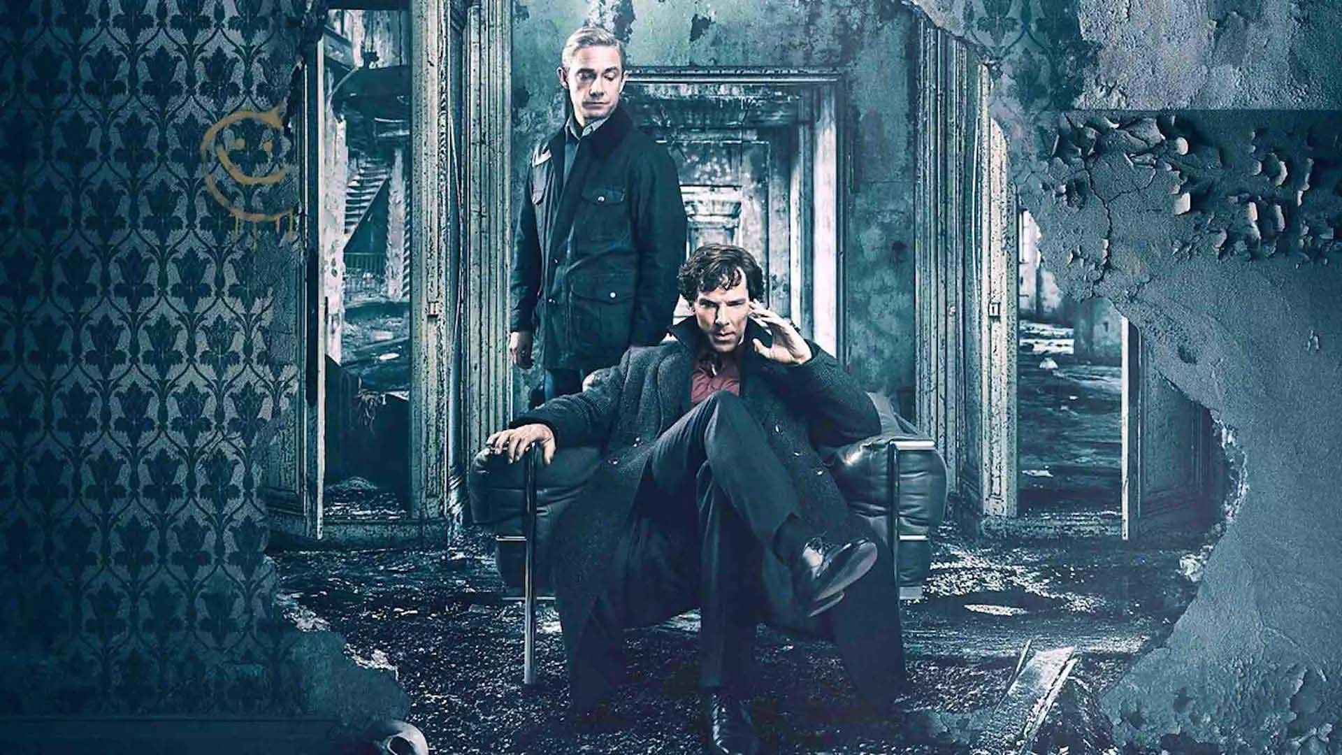 بندیکت کامبربچ و مارتین فریمن در سریال شرلوک