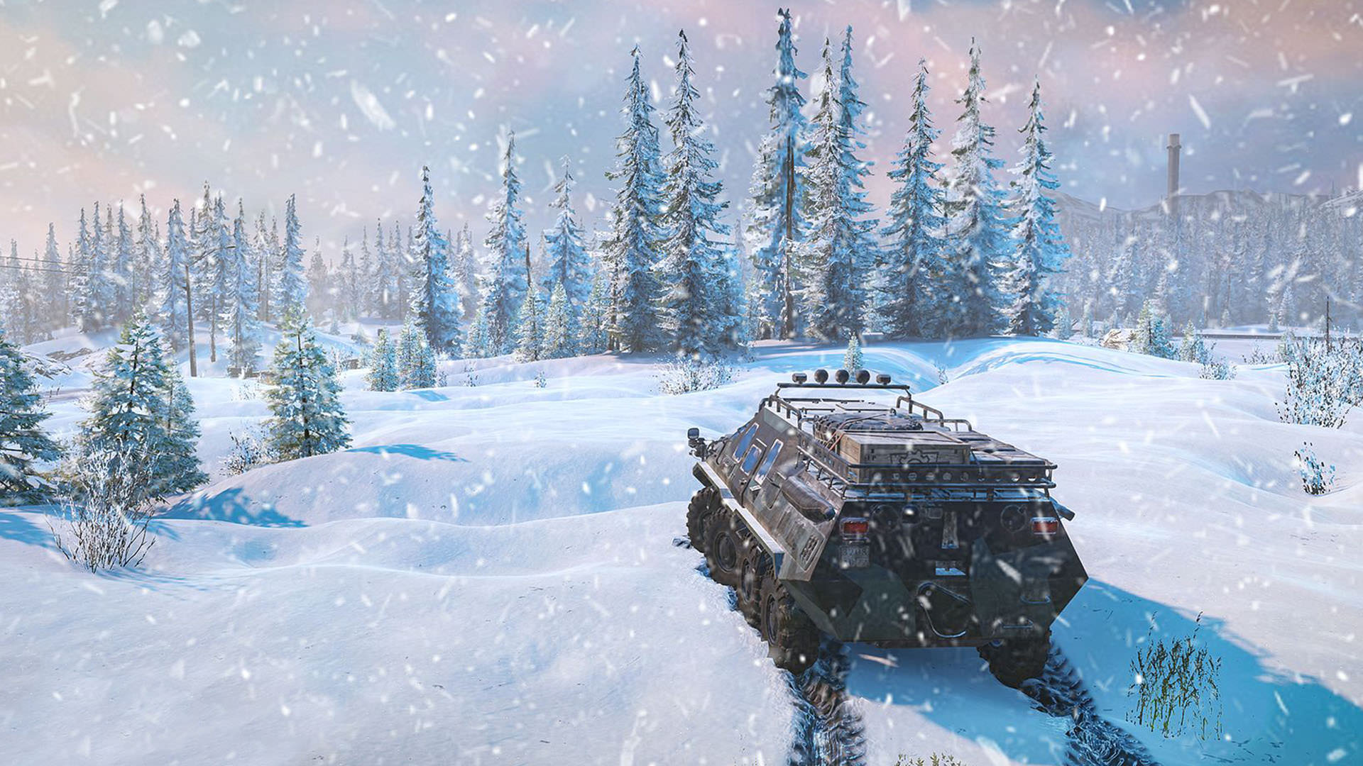 آب و هوای برفی در بازی Snowrunner