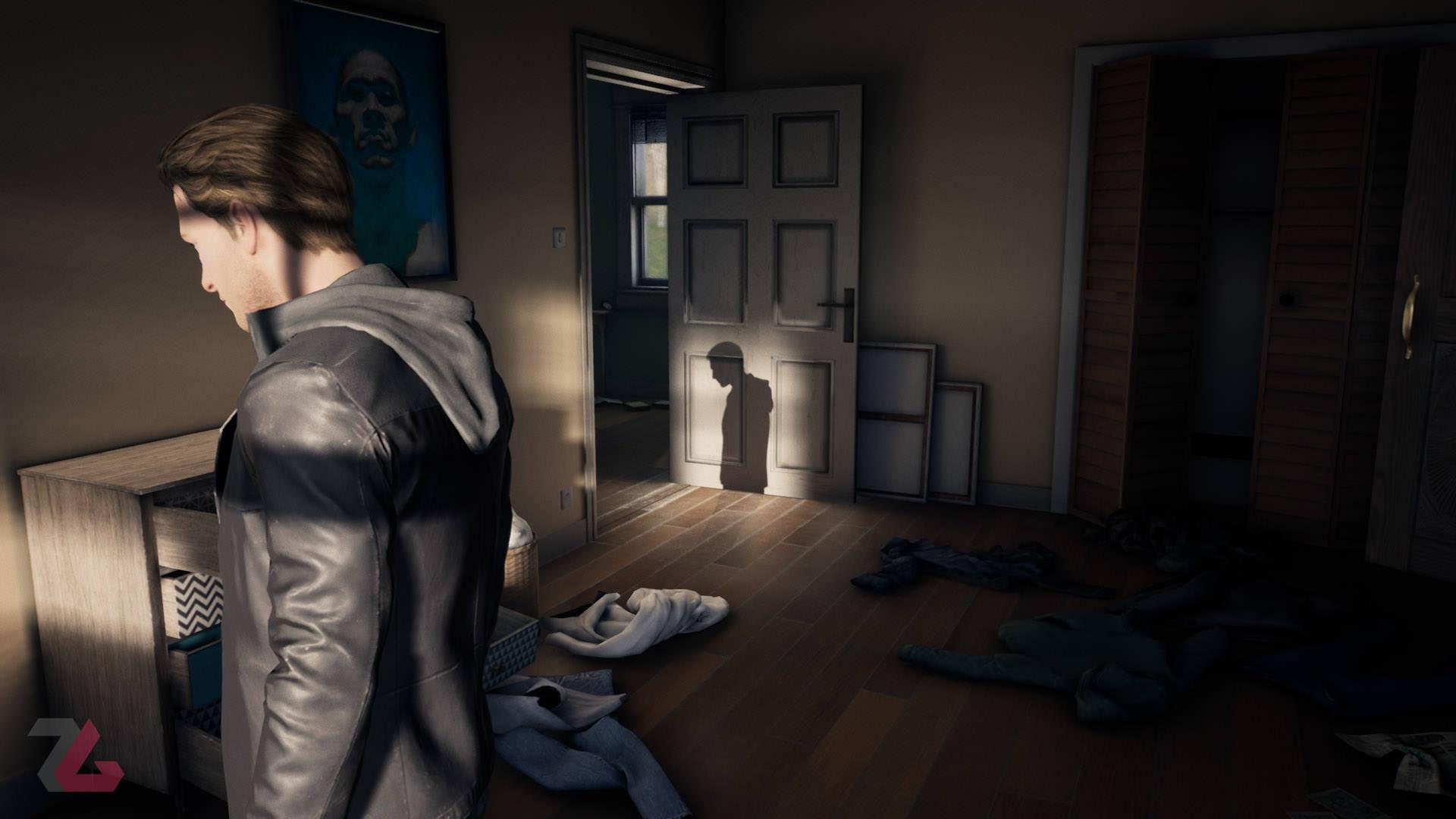کاراکتر بازی Twin Mirror درحال بررسی یک اتاق