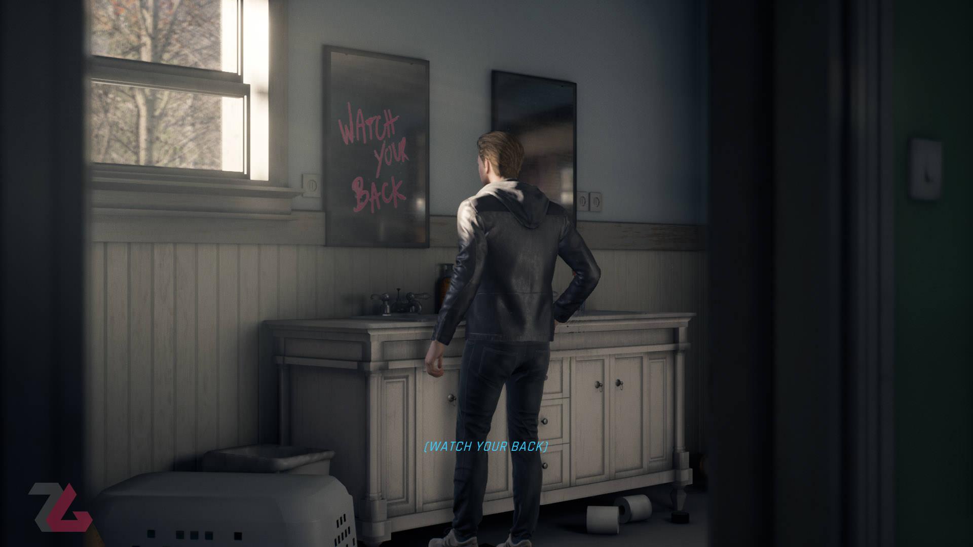 کاراکتر بازی Twin Mirror درحال بررسی یک اتاق