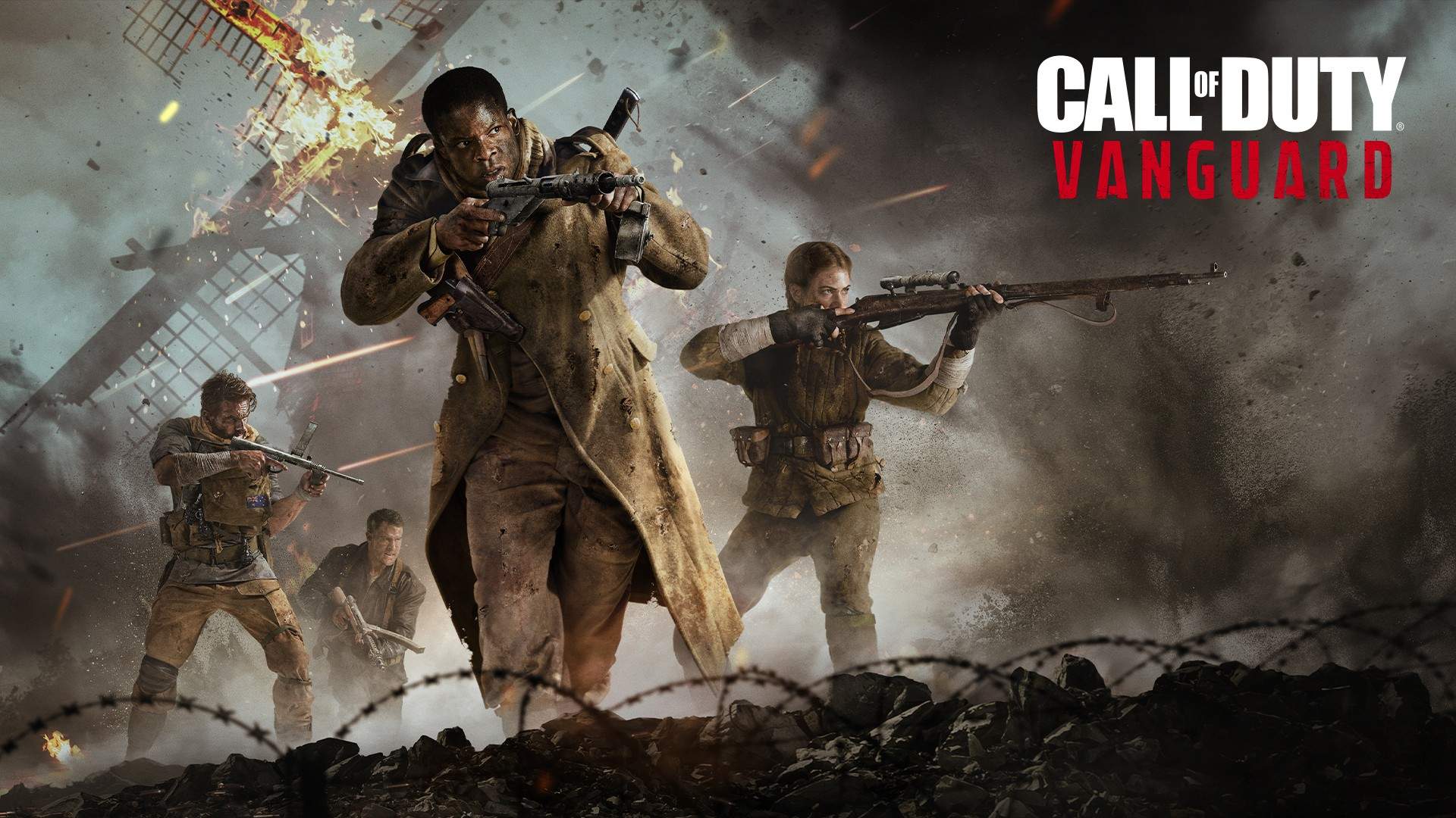نمایش نبرد در میدان جنگ جهانی دوم در والپیپر بازی Call of Duty: Vanguard