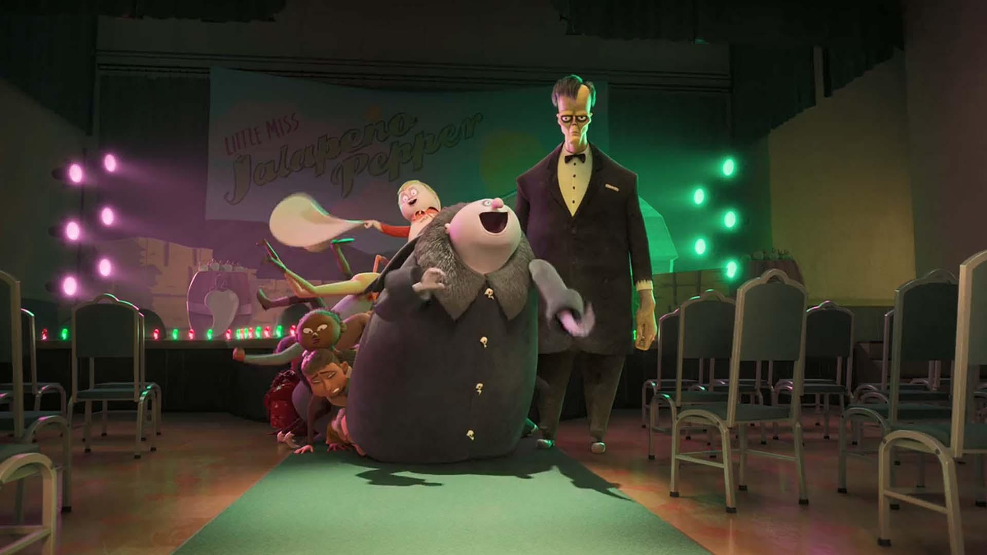 چورچ و فستر در نمایی از انیمیشن خانواده آدامز ۲