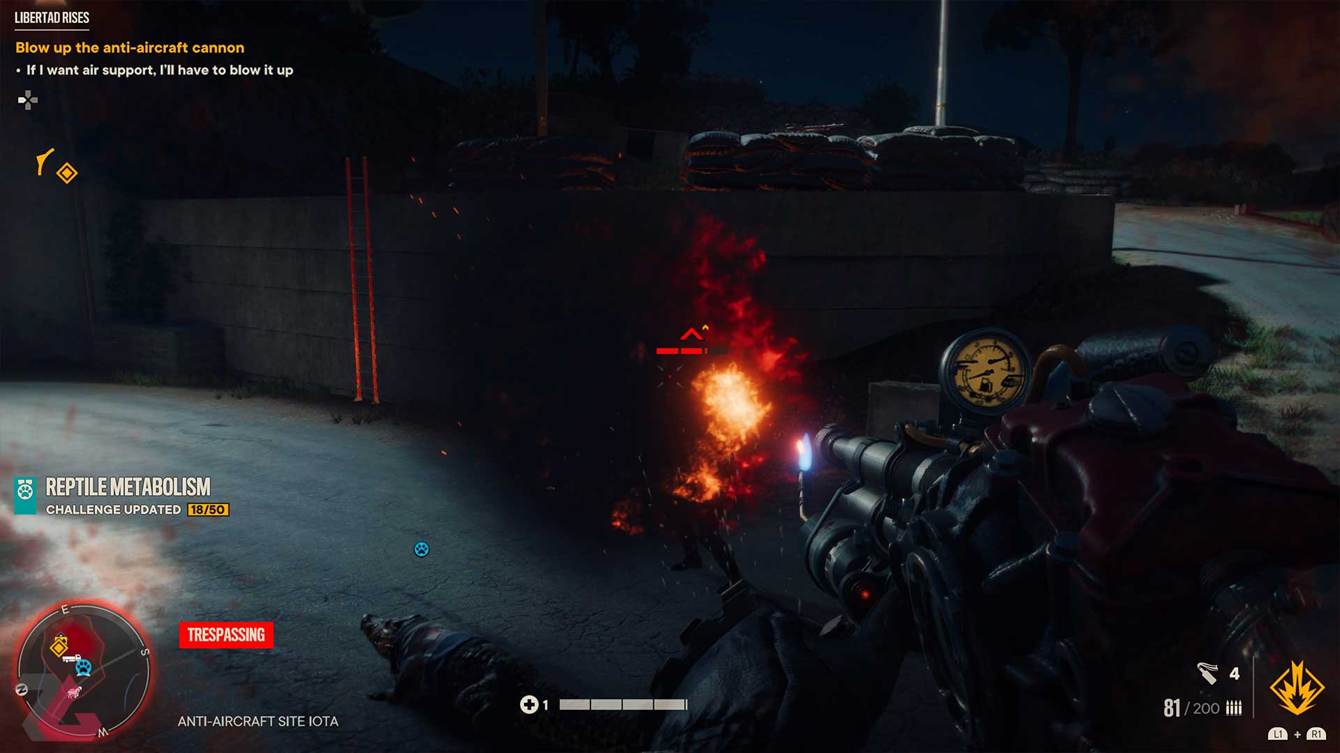 به آتش کشیدن دشمن و حمله به او به کمک یک تمساح در بازی Far Cry 6 یوبیسافت