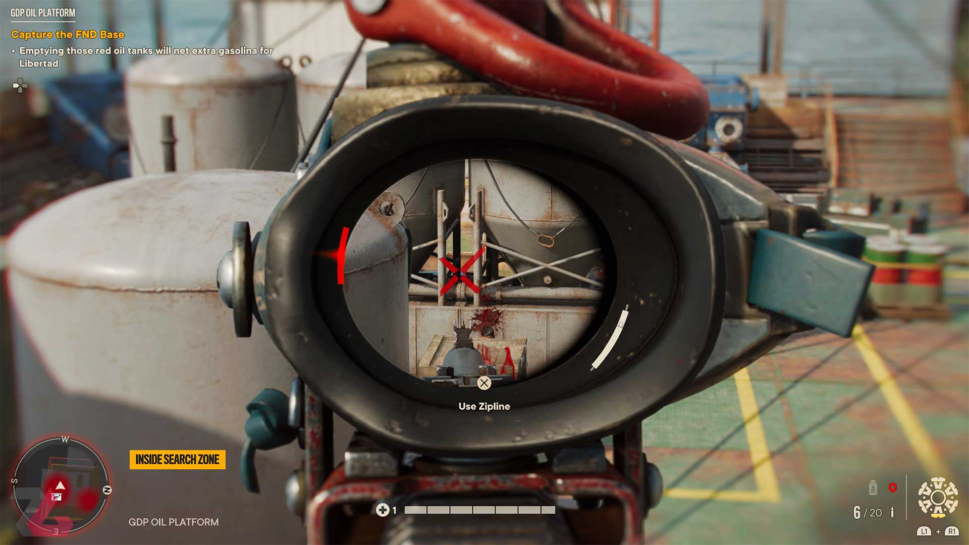 Shoot with a sniper on the oil rig in Ubisoft Far Cry 6