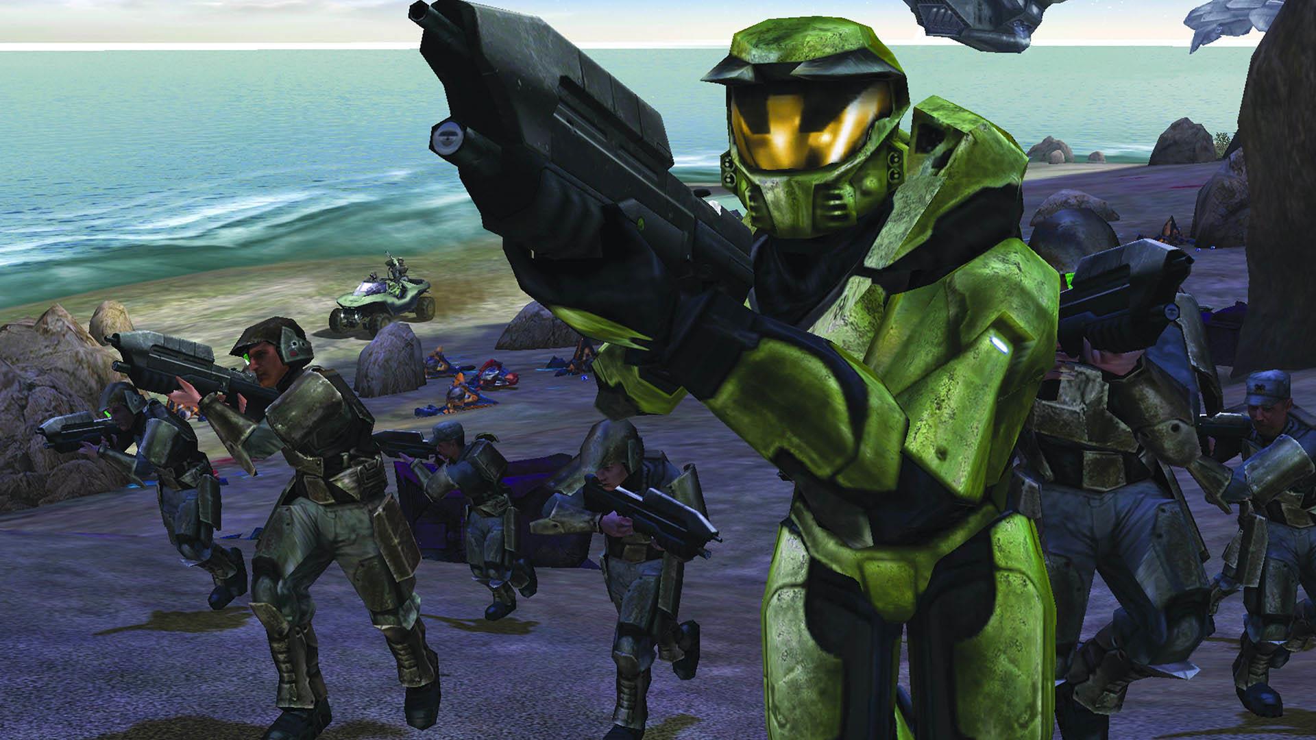 مستر چیف و سربازان در بازی Halo