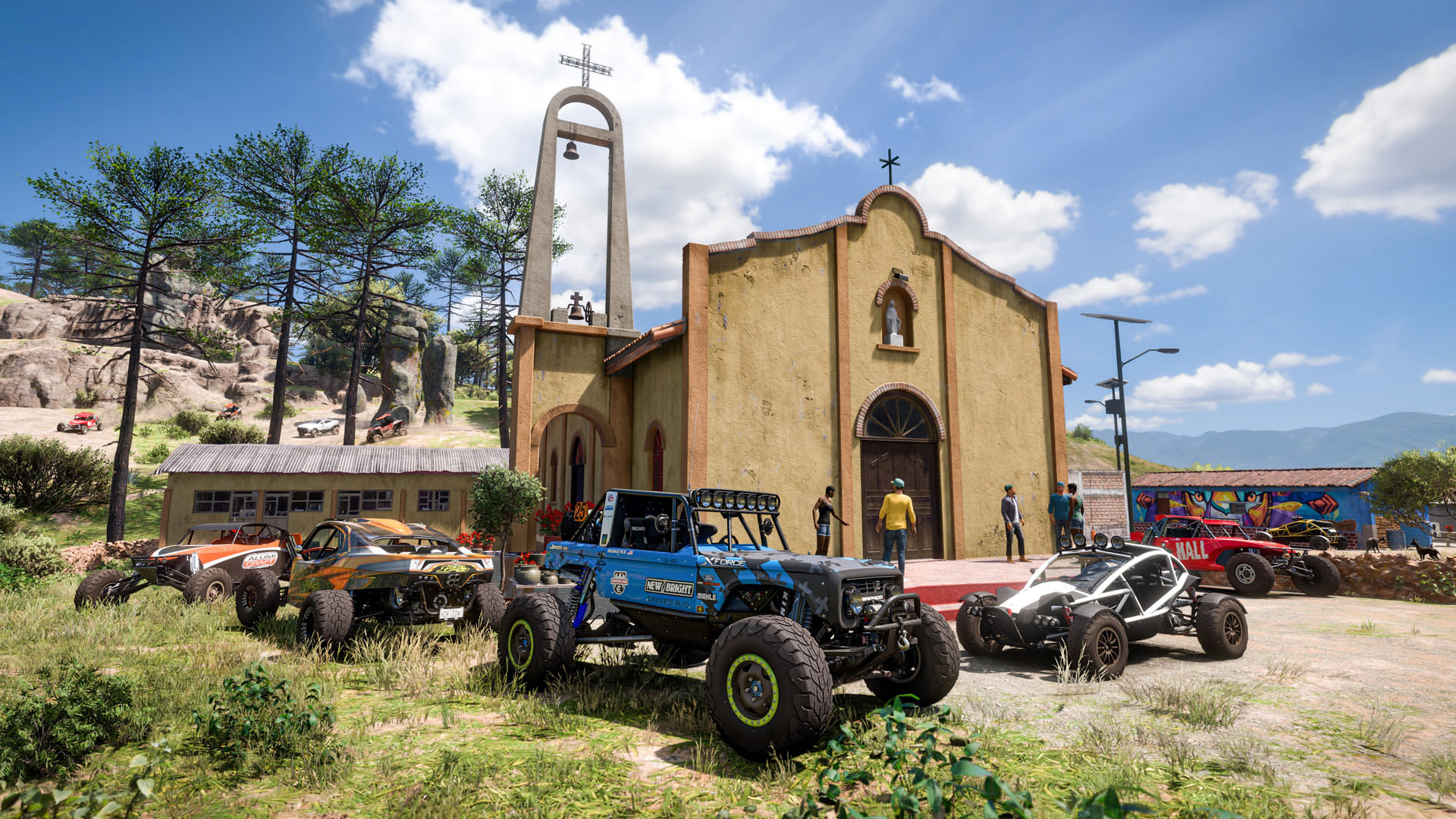 ملاقات ماشین در مقابل کلیسایی در مکزیک