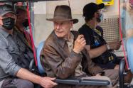 هریسون فورد در نقش ایندیانا جونز در پشت صحنه فیلمبرداری فیلم Indiana Jones 5