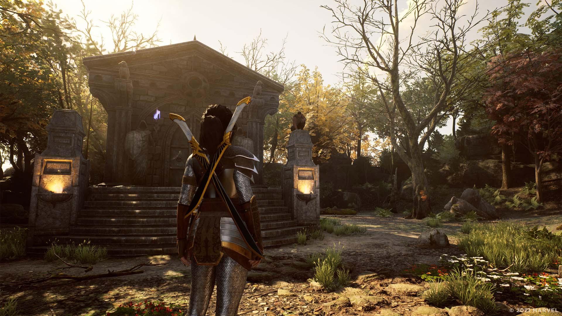 ورود به صومعه با شکارچی در بازی Marvel's Midnight Suns