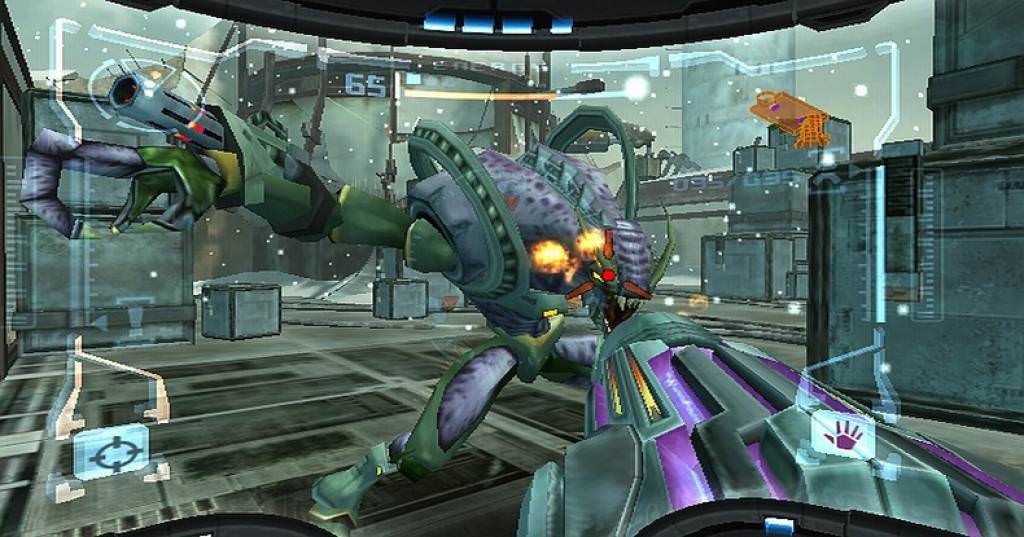 گیم‌پلی مبارزه با دشمن در بازی Metroid Prime 1