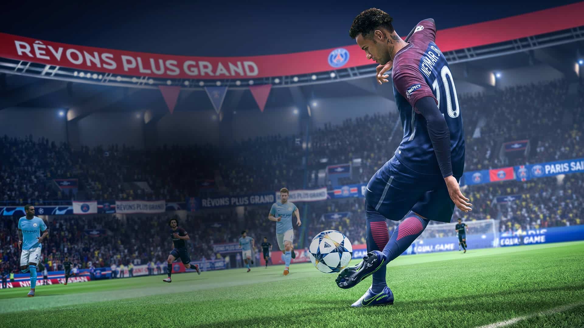 نیمار در حال شوت کردن در بازی FIFA 22