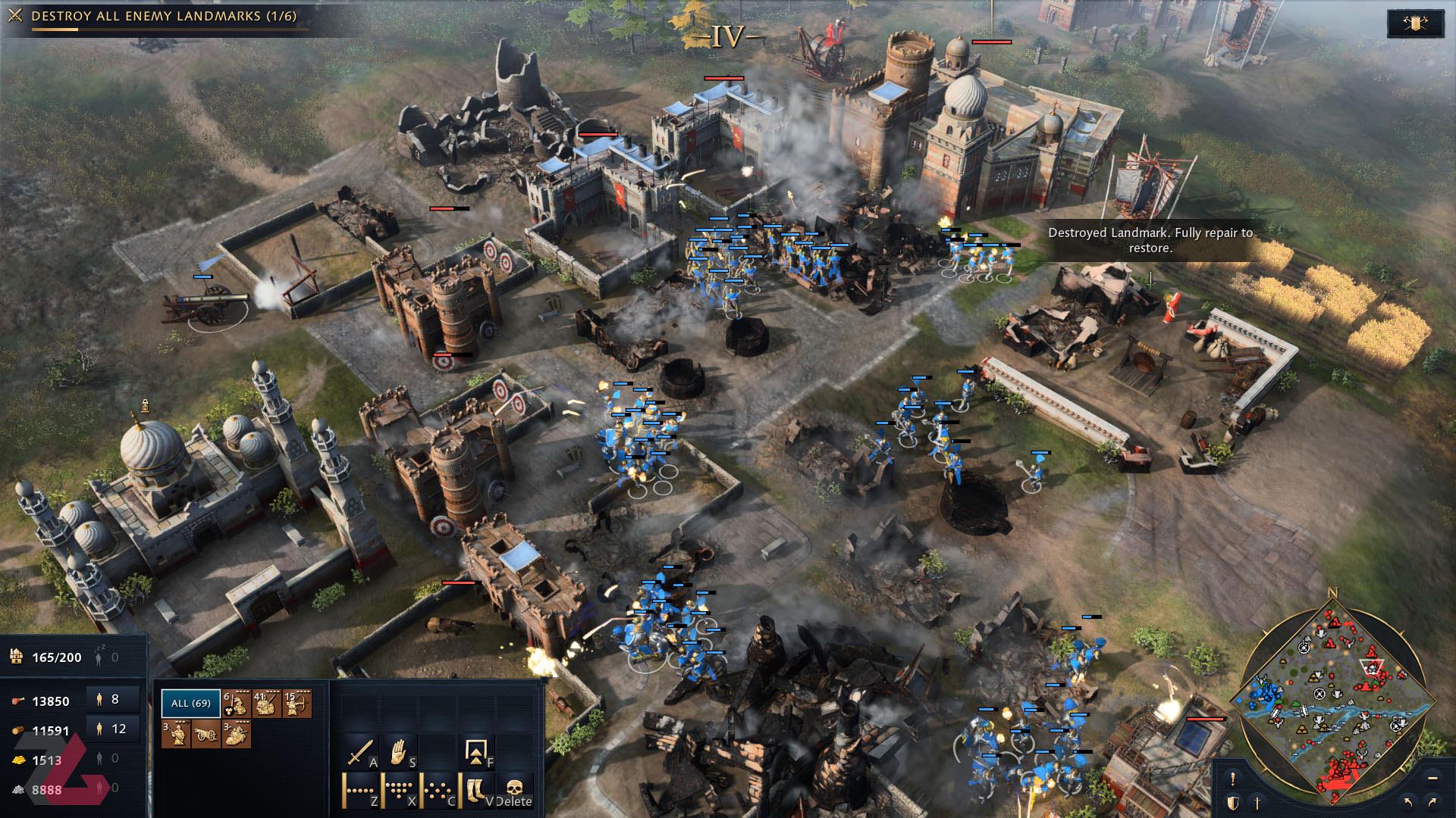 تخریب شهر دشمن در بازی Age of Empires 4