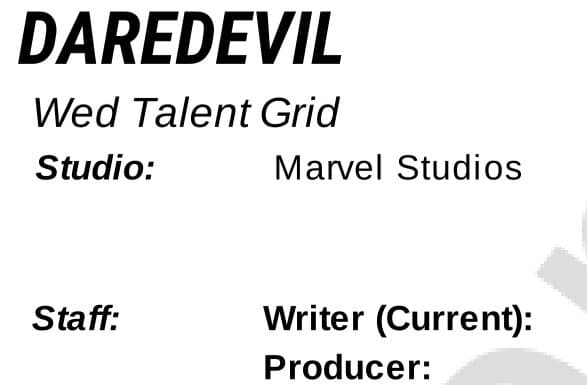 فهرست نیازمندی مارول استودیو برای استخدامی پروژه ریبوت Daredevil