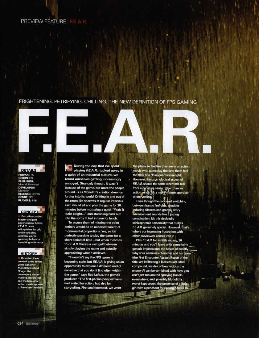 بازی Fear در مجلات