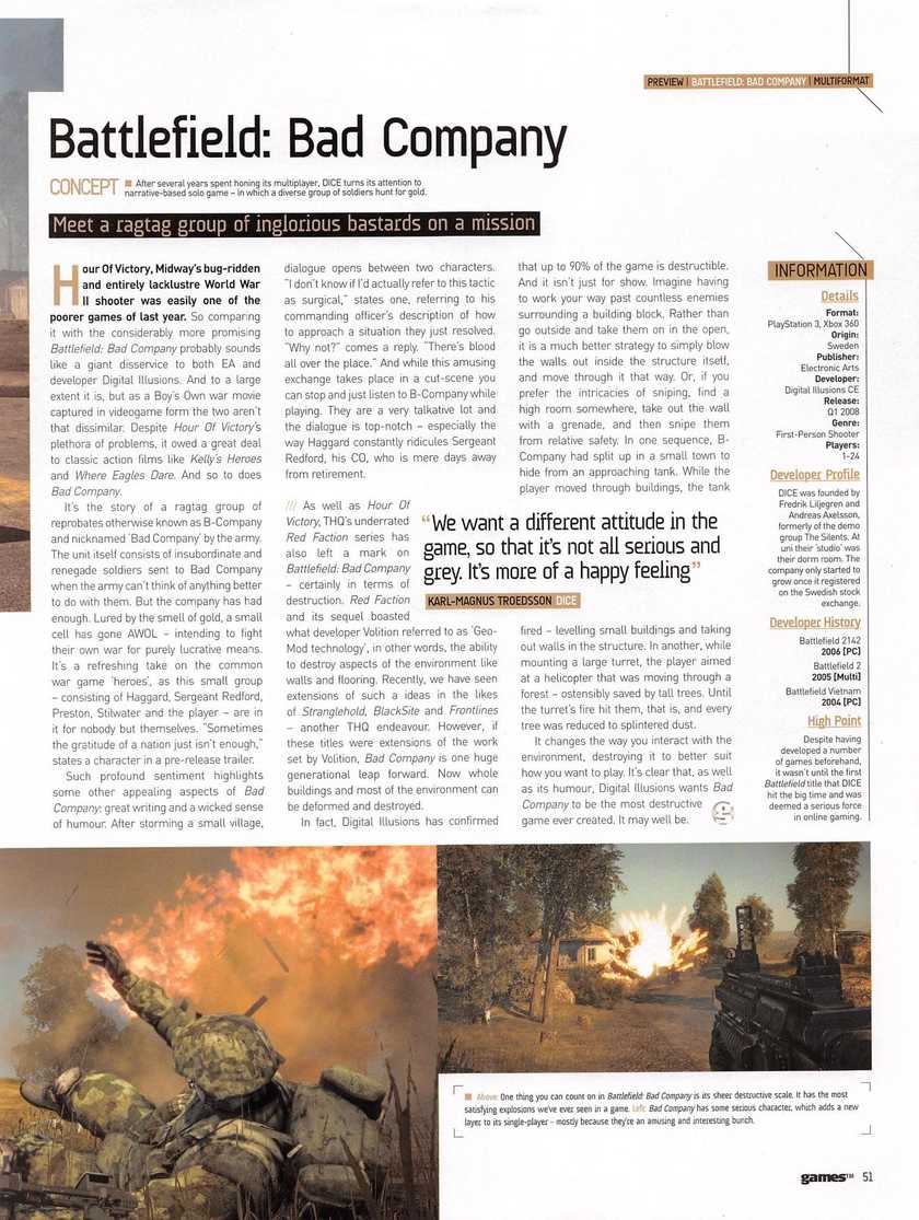 بازی Battlefield: Bad Company در مجلات