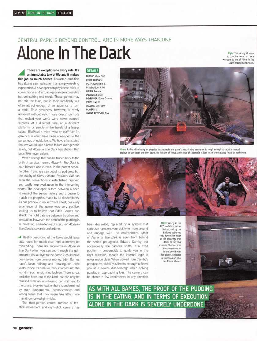 بازی Alone in the Dark در مجلات