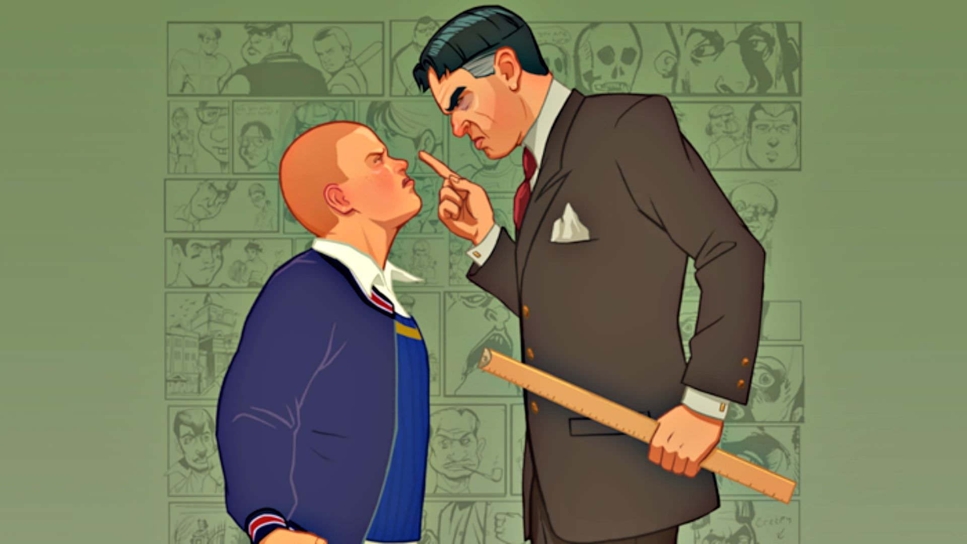جیمی و مدیر مدرسه در بازی Bully
