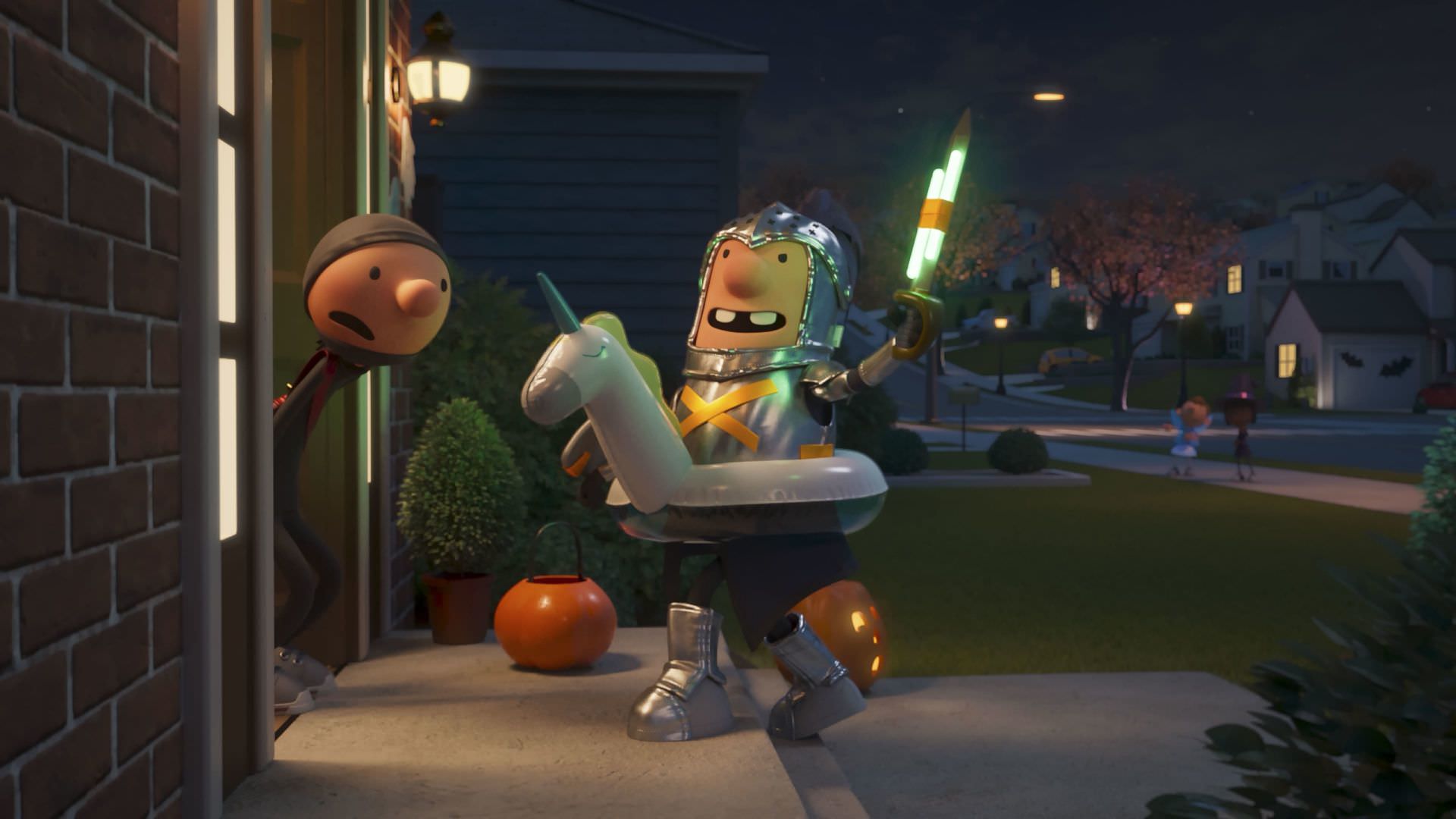 رادریک دم در خانه گرگ در شب هالووین در انیمیشن Diary of a Wimpy Kid