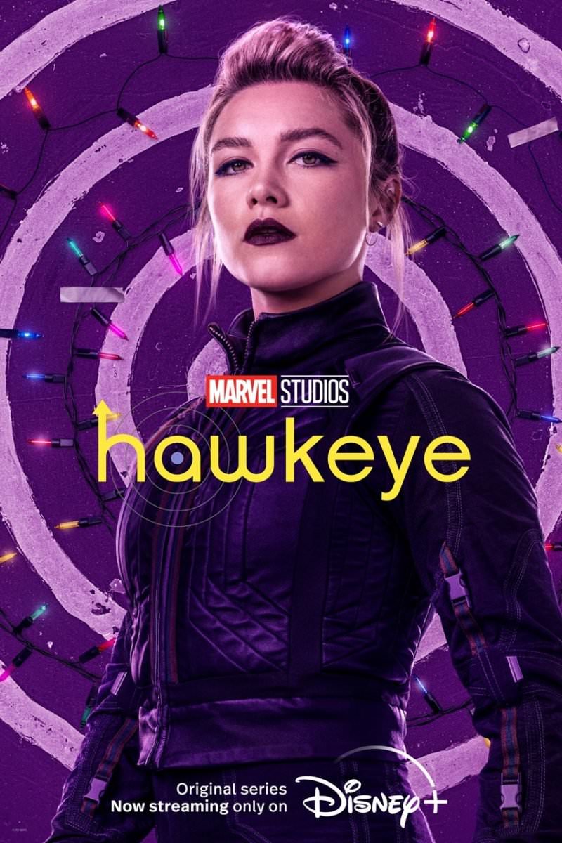 فلورنس پیو در نقش یلنا بلووا در پوستر شخصیت سریال Hawkeye