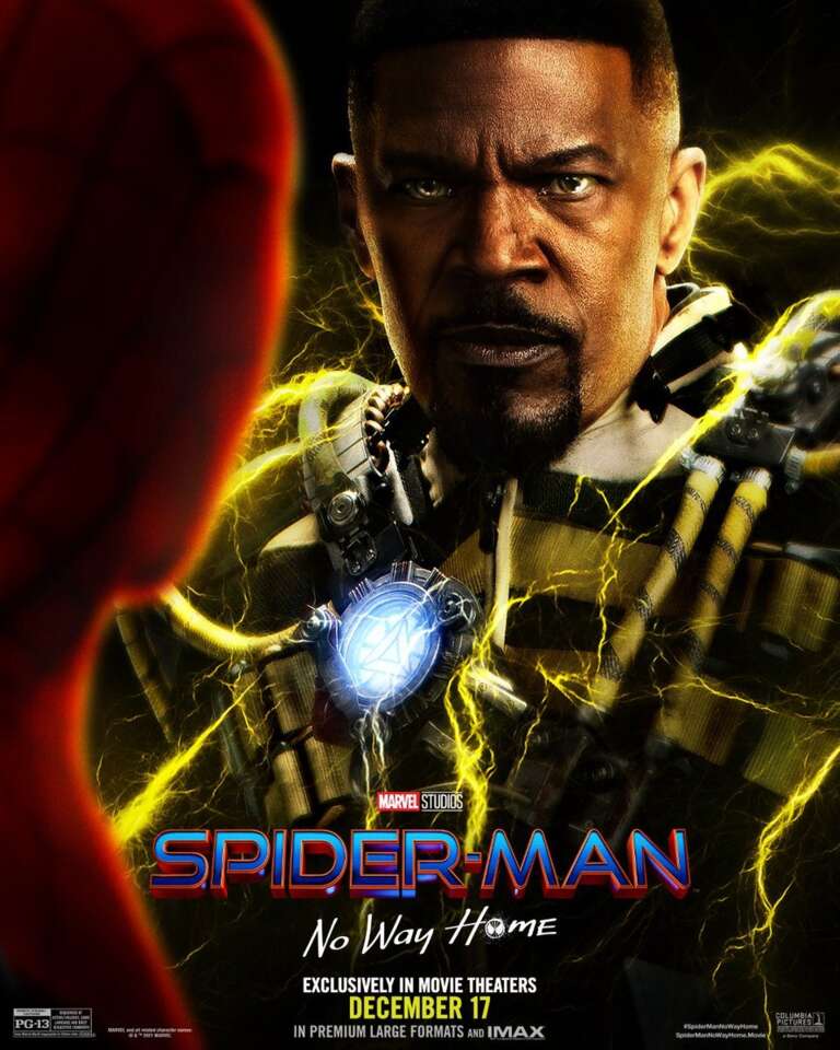 پوستر الکترو با بازی جیمی فاکس در فیلم Spider-Man: No Way Home