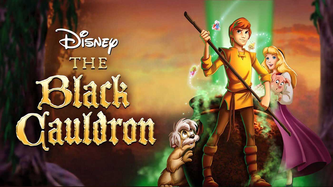 والپیپر رسمی و جذاب انیمیشن پوستر خوش رنگ و لعاب انیمیشن The Black Cauldron دیزنی با نمایش پسر و حیوان سخنگوی او