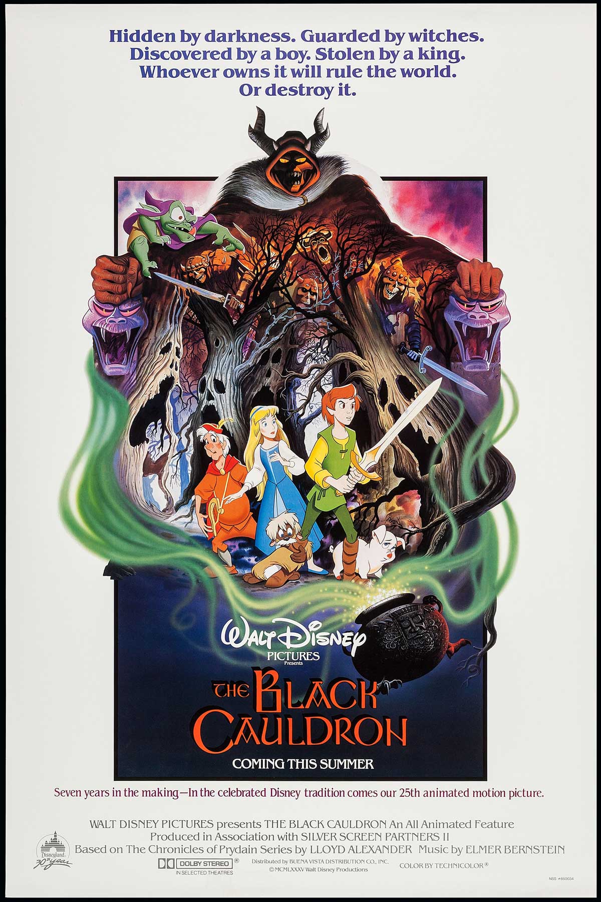 پوستر خوش رنگ و لعاب انیمیشن The Black Cauldron دیزنی