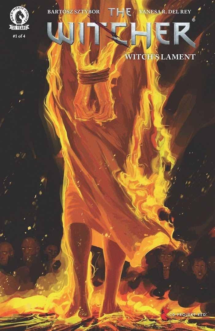 یک جادوگر در میان آتش در سری کتاب کمیک The Witcher: Witch’s Lament
