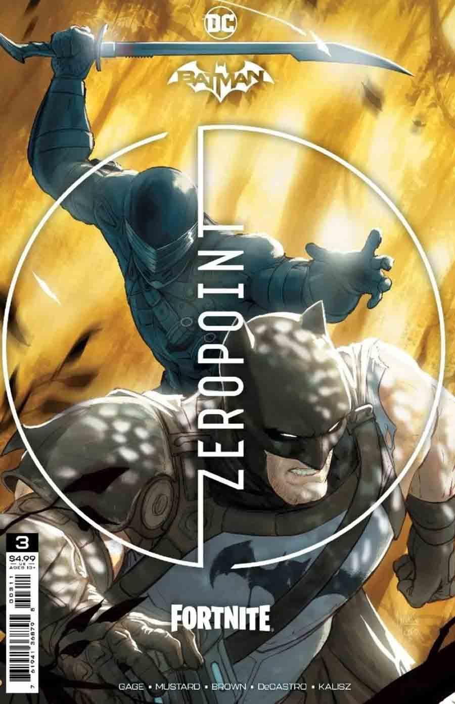 شخصیت اسنیک آیز در حال حمله به بتمن در سری کتاب کمیک Fortnite: Zero Point