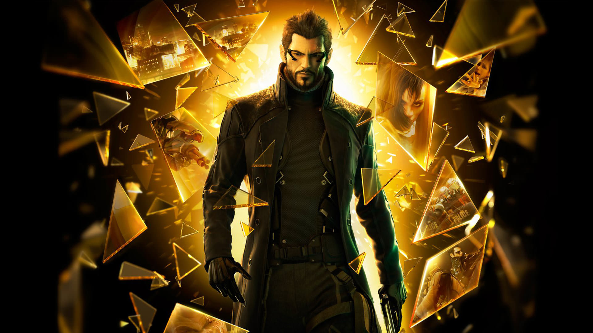 آدام جنسن در پوستر بازي Deus Ex: Human Revolution