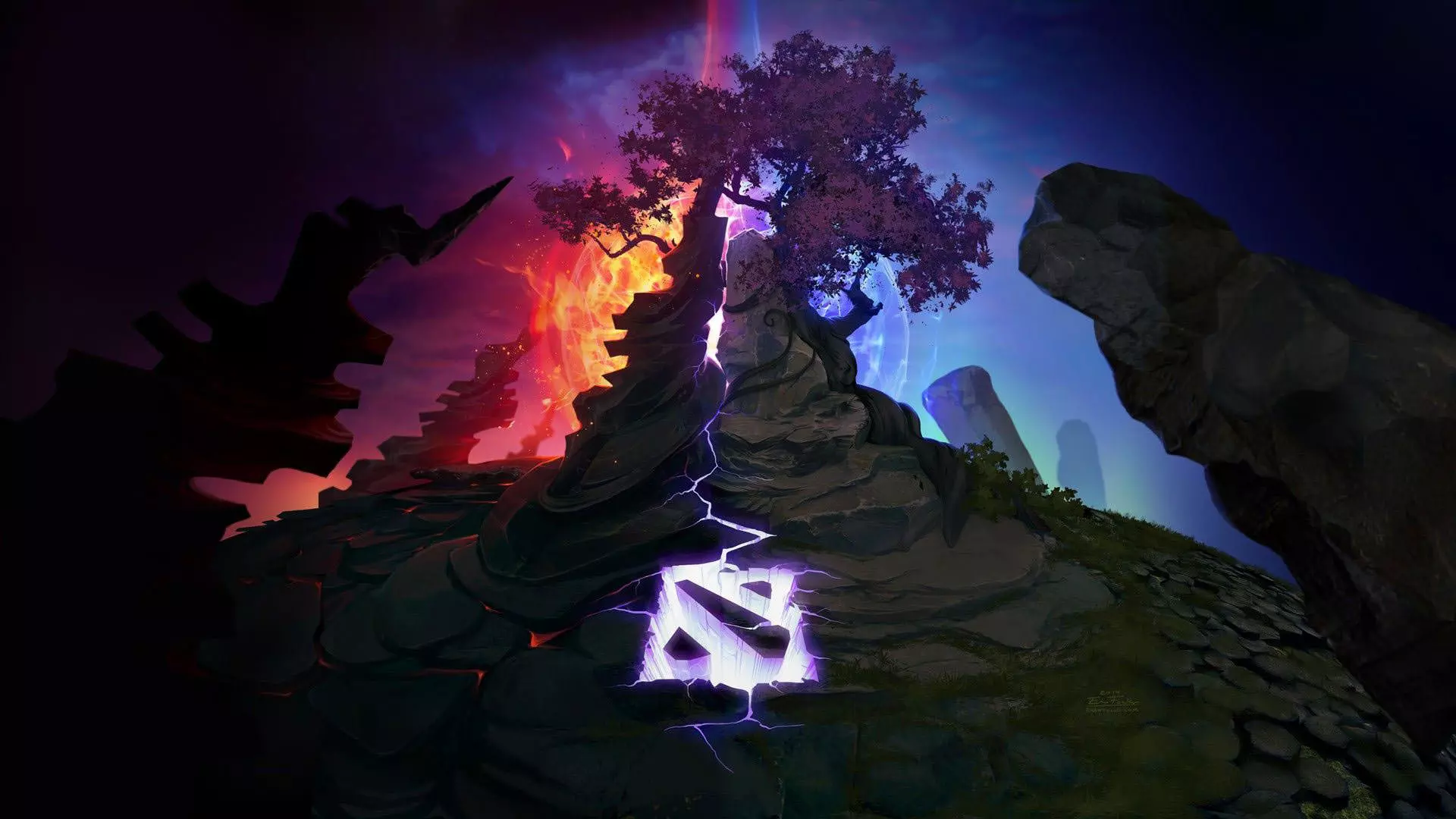 Battle of Good and Evil and the Dota 2 game logo