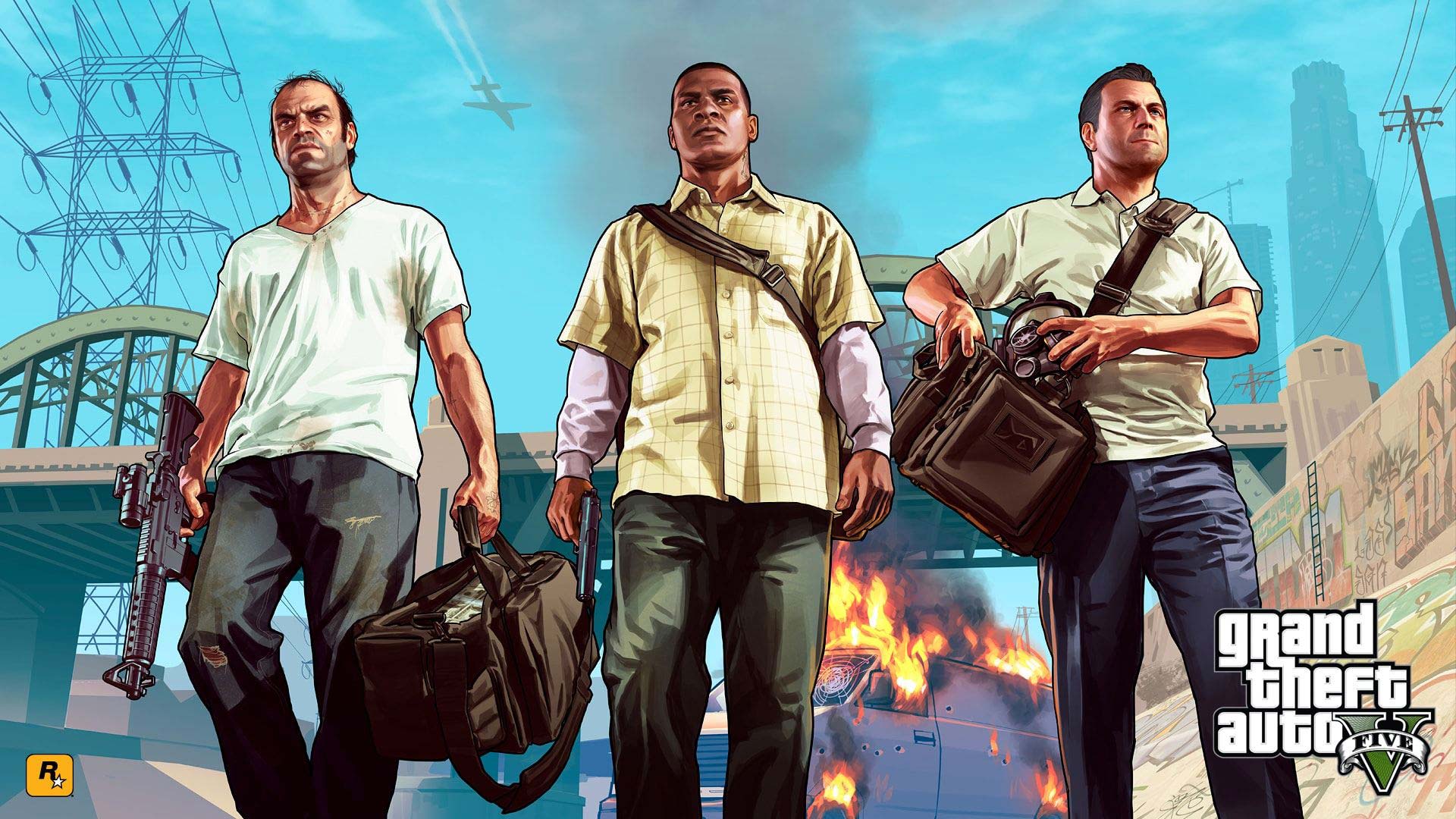 سه شخصیت اصلی بازی Rockstar's GTA V