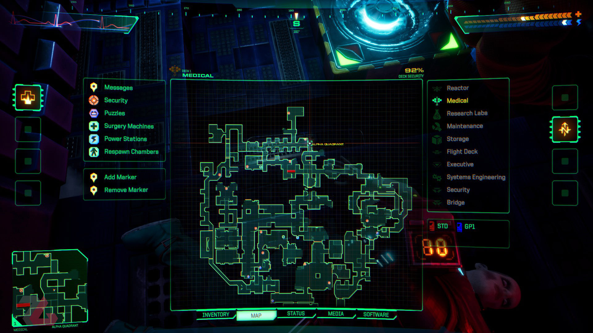 تصویری از نقشه موجود در بازی System Shock Remake