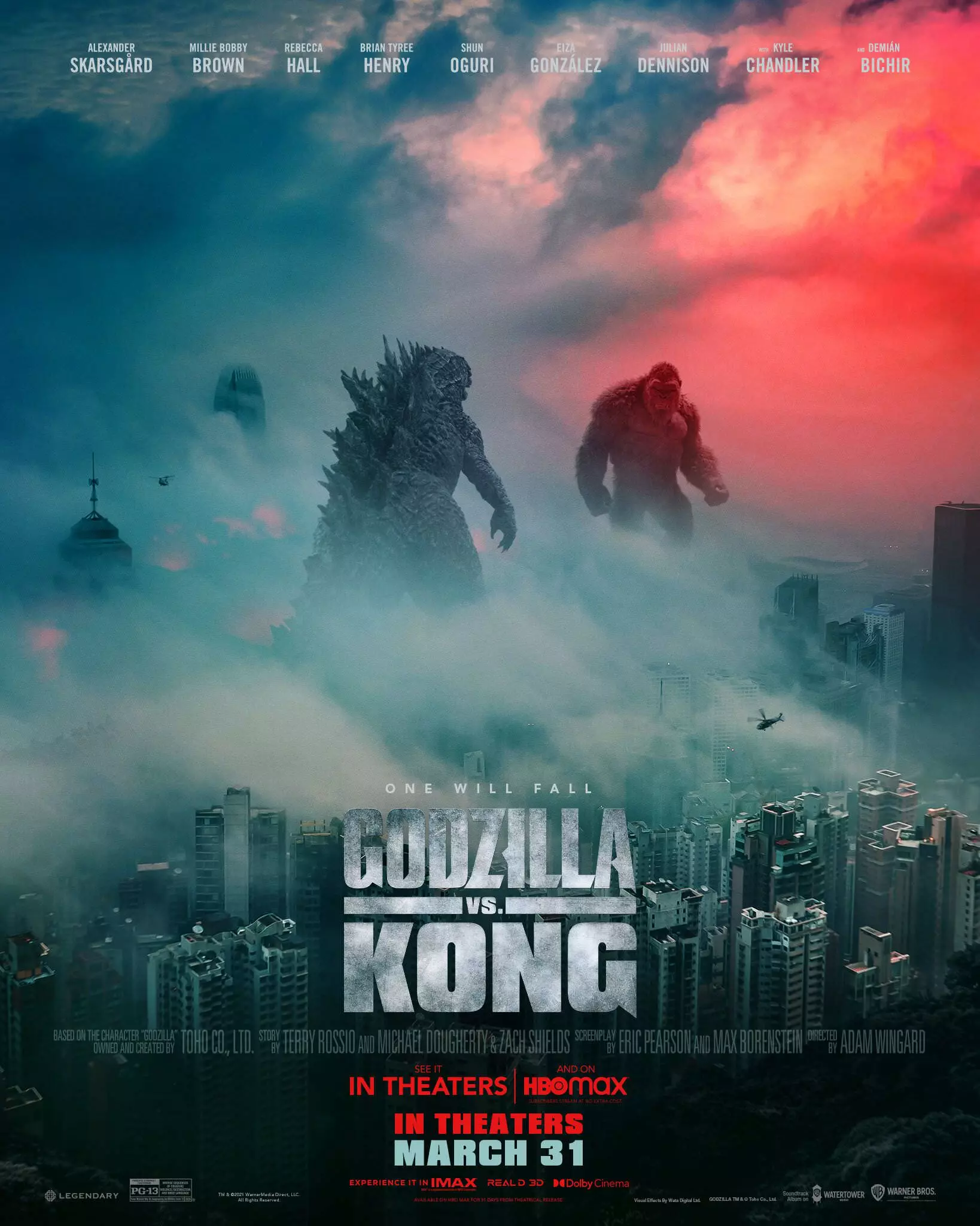 گودزیلا در مقابل کینگ کونگ در داخل شهر در پوستر رسمی جدید فیلم Godzilla vs. Kong