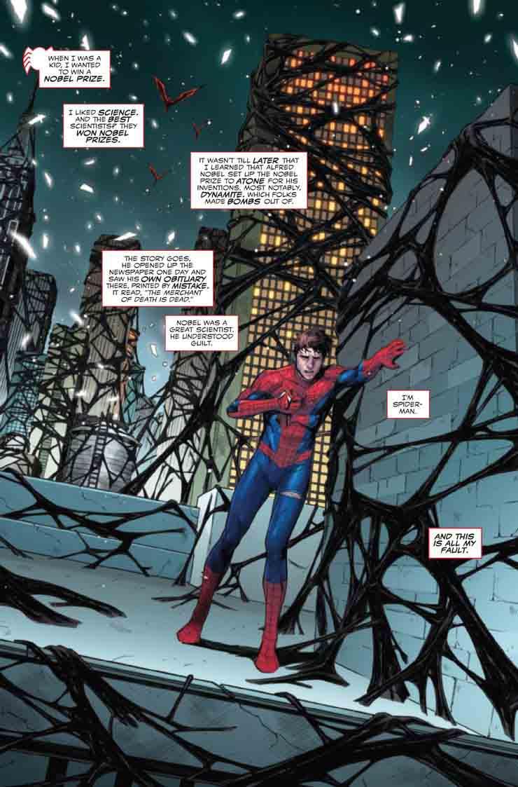 پیتر پارکر در سری کتاب کمیک King in Black: Spider-Man به سختی نفس می‌کشد