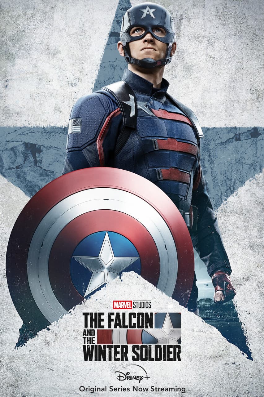 وایت راسل در نقش جان واکر ملقب به US Agent در پوستر شخصیت سریال The Falcon and The Winter Soldier
