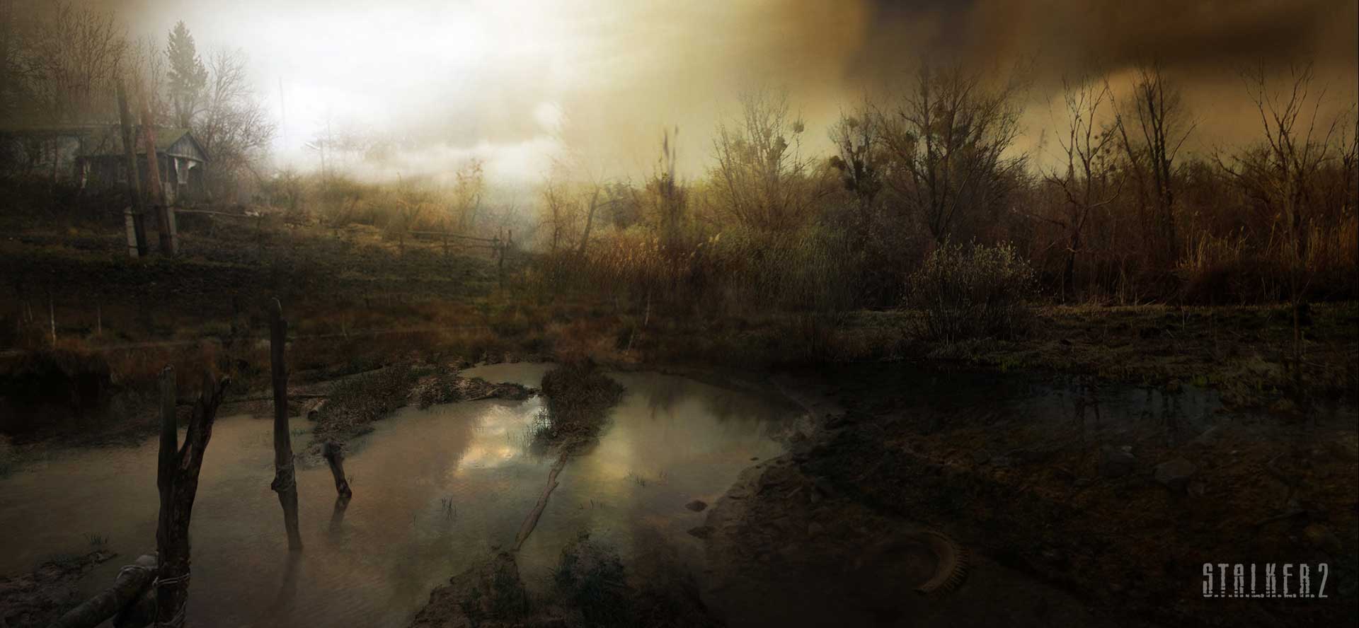 دریاچه و جنگل مسموم زیر نور آفتاب بازی Stalker 2